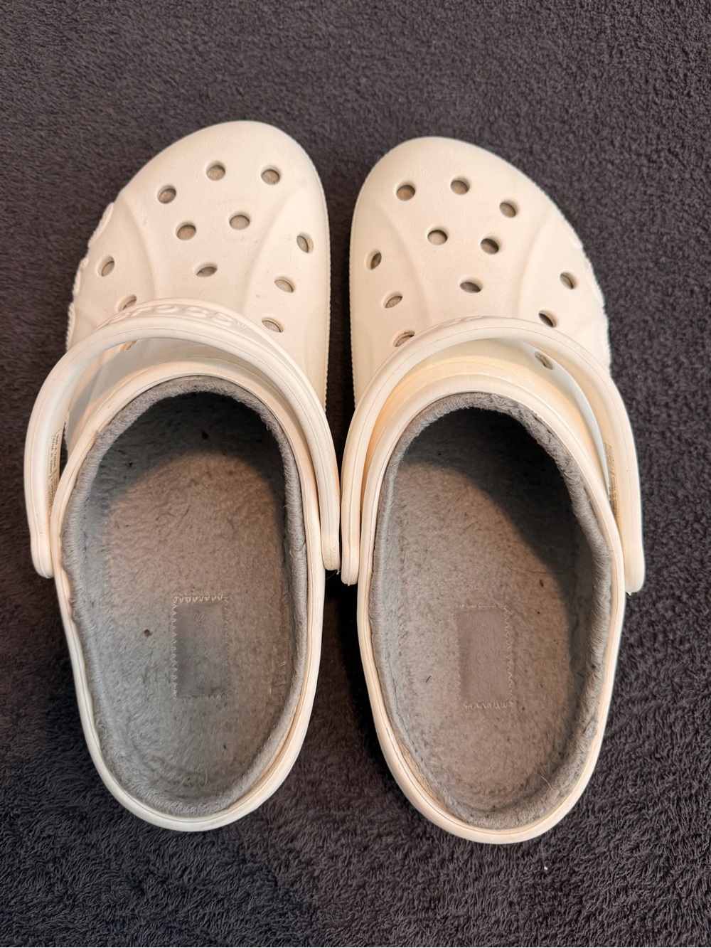 CROCS Men’s White Fleece-Lined Clog